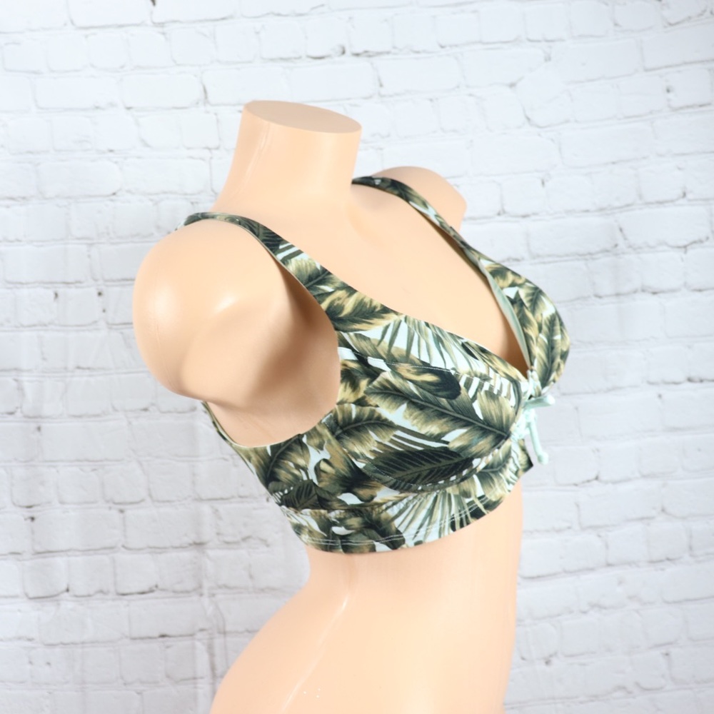 VS Pink Lightly Lined Palm Print Scoop Bralette - Picture 2 of 7